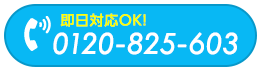 お問い合わせは24時間365日受付中 0120-825-603